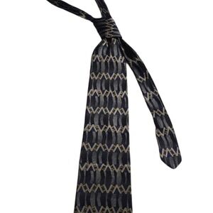 Oleg‎ Cassini Men's 100% Silk Tie Geometric Art Deco Classic vintage Careercore